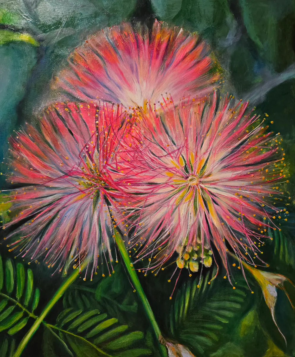 Blommor, sommarminnen. - Akryl - 46×61 cm av Lana Blink