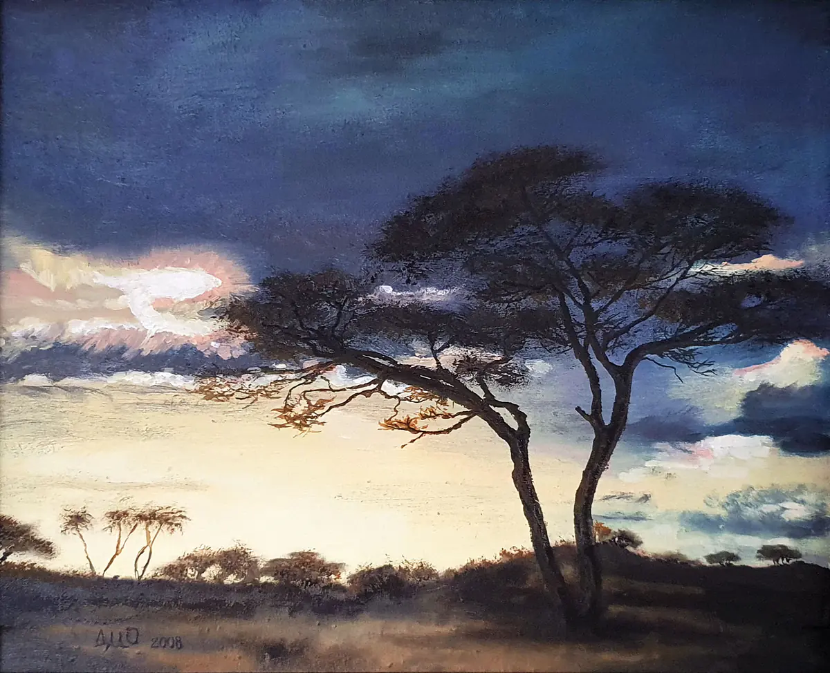 Safari - Olja - Landscape - 31×25 cm av Irina Dio