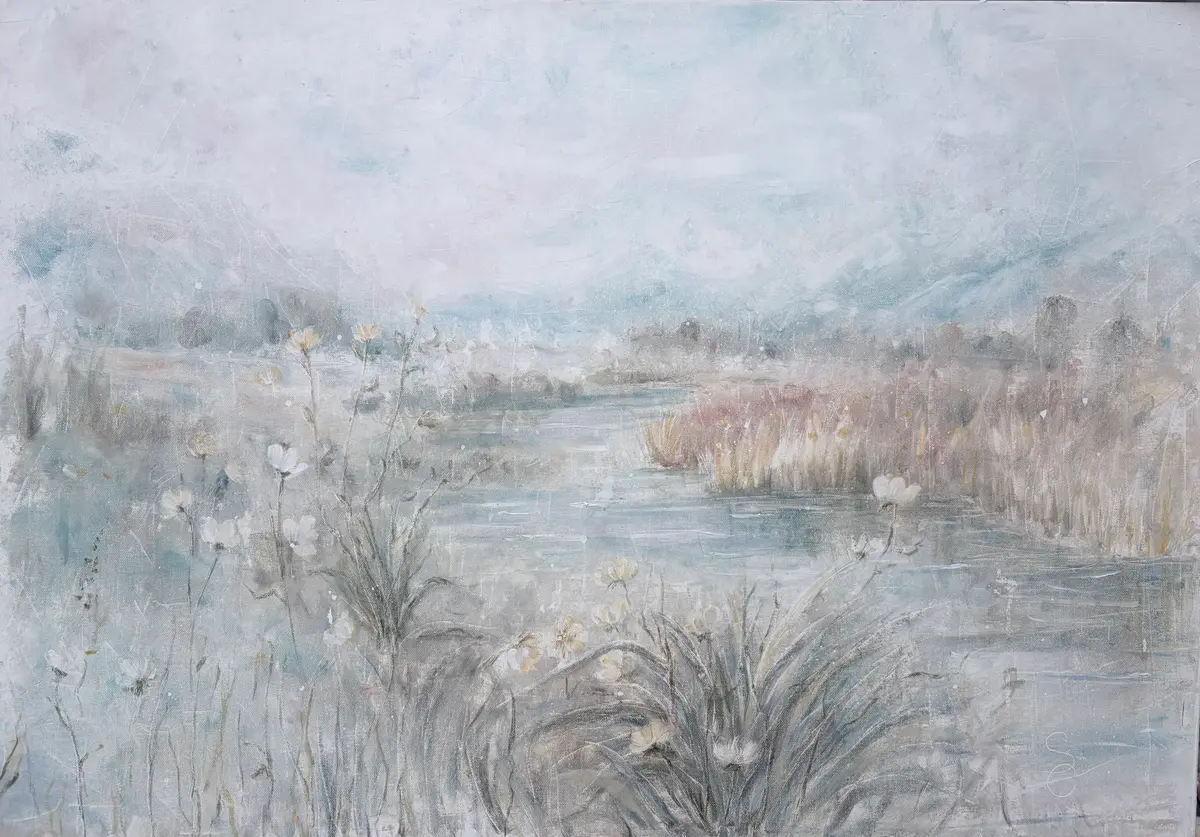 Ljus vik - Olja - Impressionism - 100×70 cm av Selene Caspian