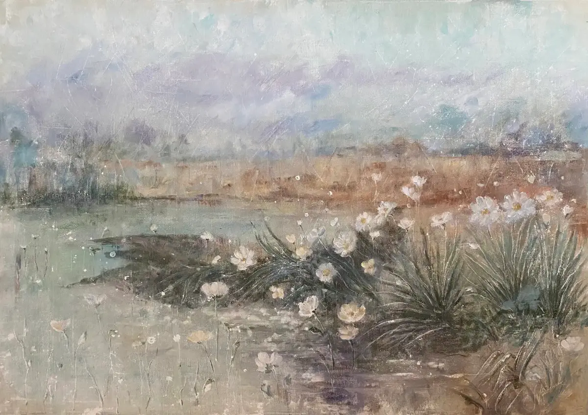 Mellan vatten och vind - Olja - Impressionism - 100×70 cm av Selene Caspian (såld)
