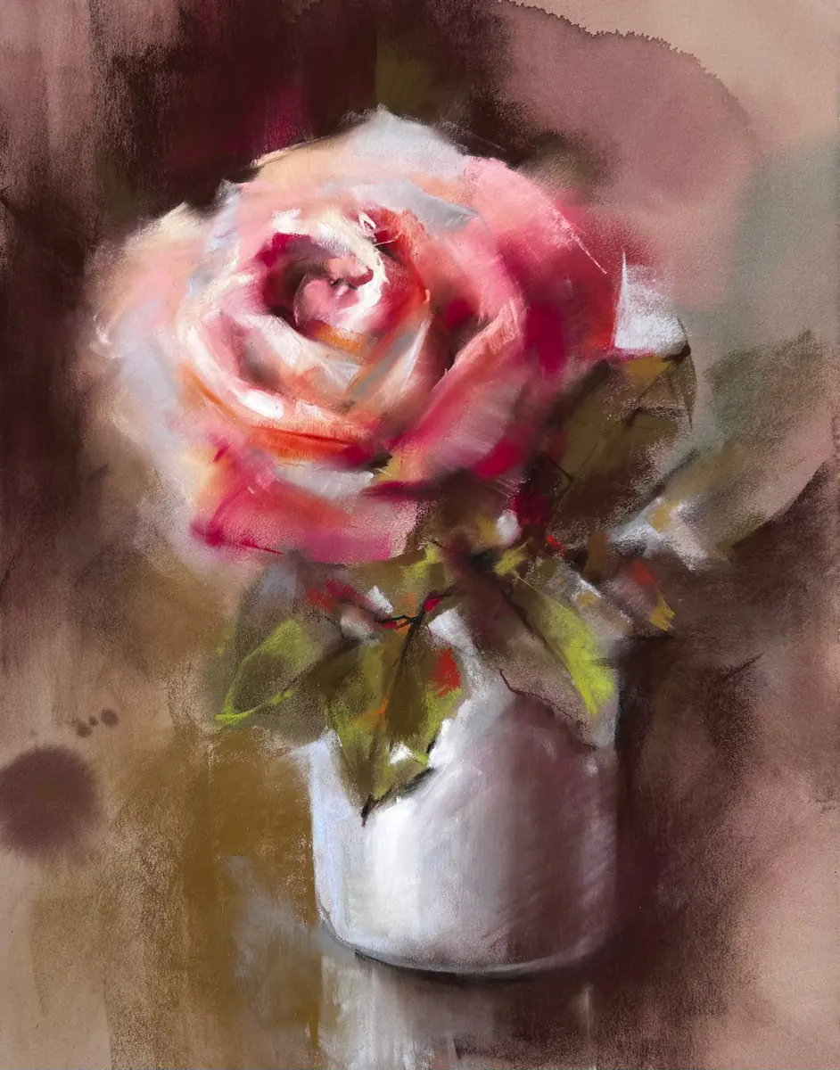 Ros i mjukt ljus - Akvarell - Figurative - 25×33 cm av Nadezda Beletskaya