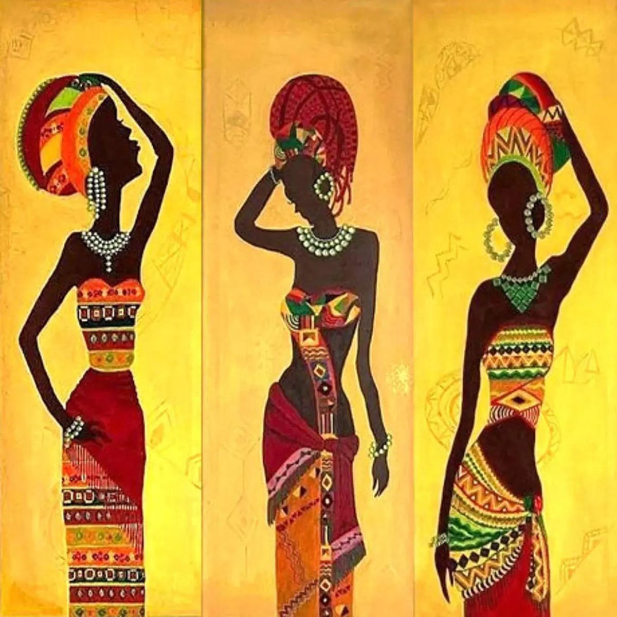 African Heritage – av Mary G. - Akryl - Expressionism - 80×80 cm av Mary G