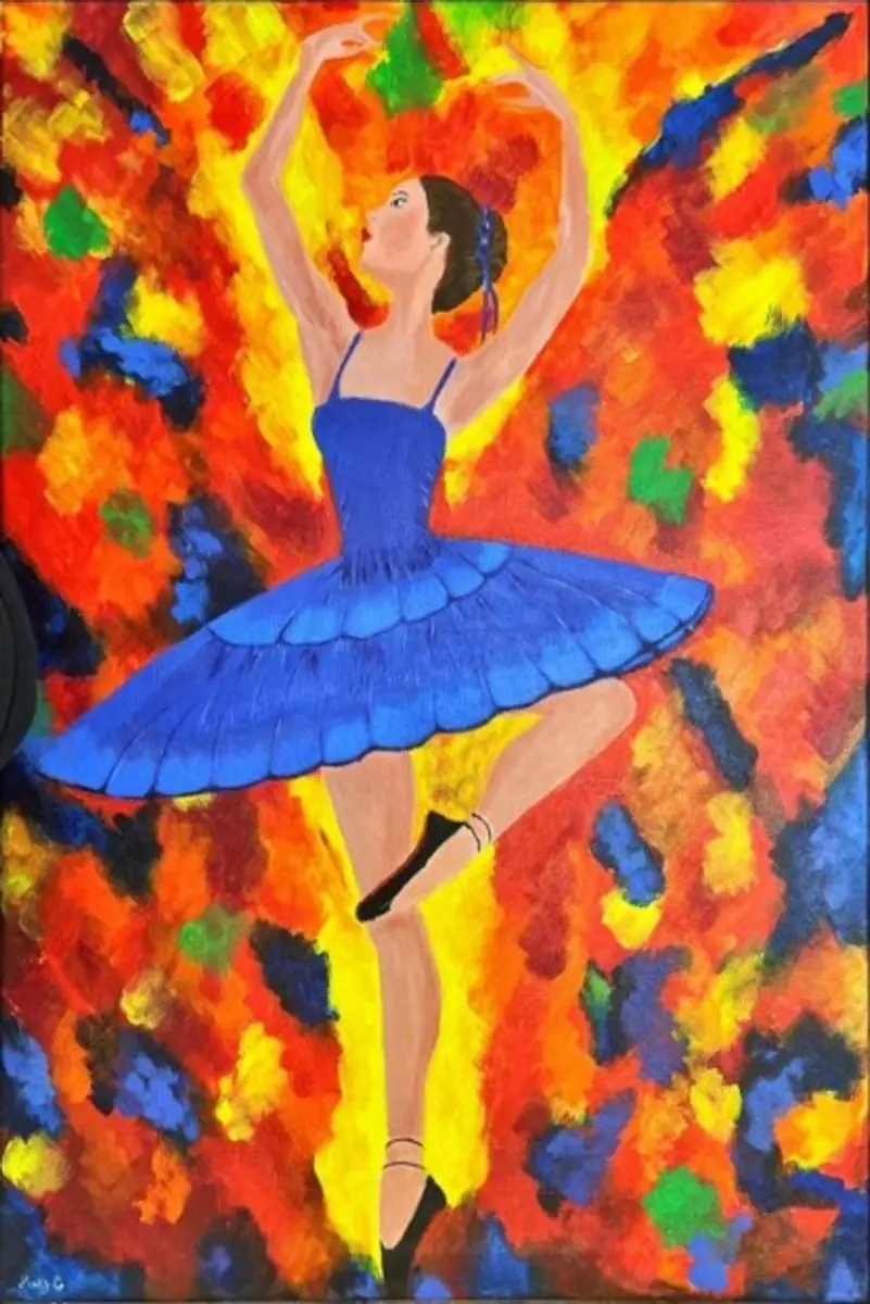 Celestial Grace – av Mary G. - Akryl - Abstract Expressionism - 50×70 cm av Mary G