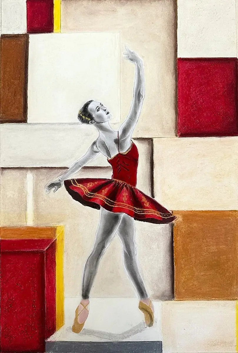 Pure Allegro av Mary G - Pastell - Figurative - 40×55 cm av Mary G