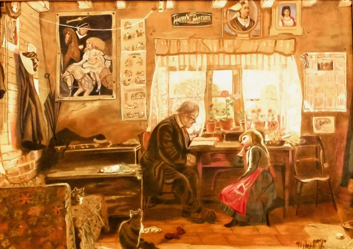 The Echo of 1000 Hours – av Mary G. - Blyerts - Realism - 80×60 cm av Mary G