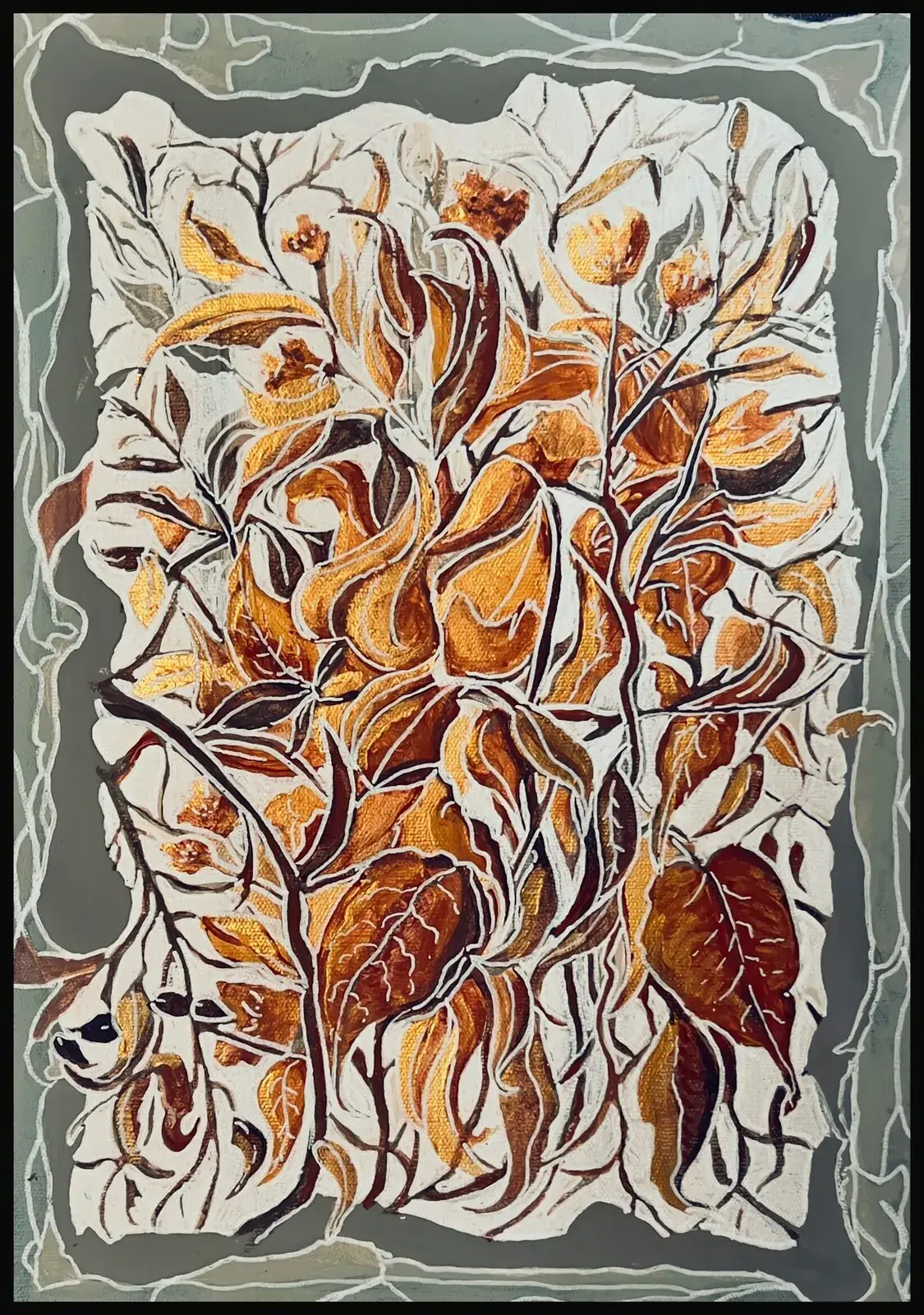 Golden Leaf - Akryl av KvantART