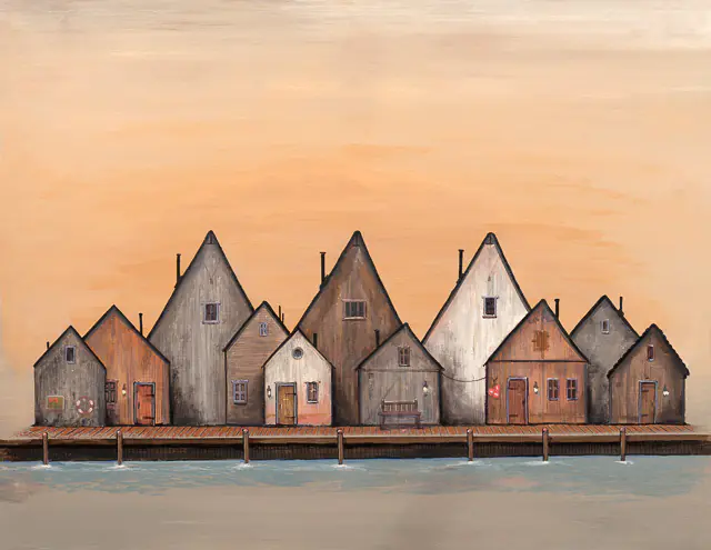 Stilla i Hamnkvarteret 1 - Akryl - Figurative - 90×70 cm av KvantART