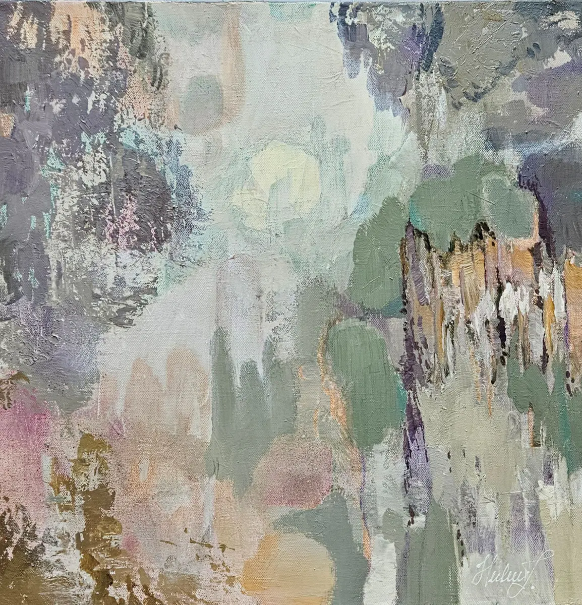 A Place Almost Remembered - Akryl - Abstract Expressionism - 50×50 cm av Tatiana Hellum