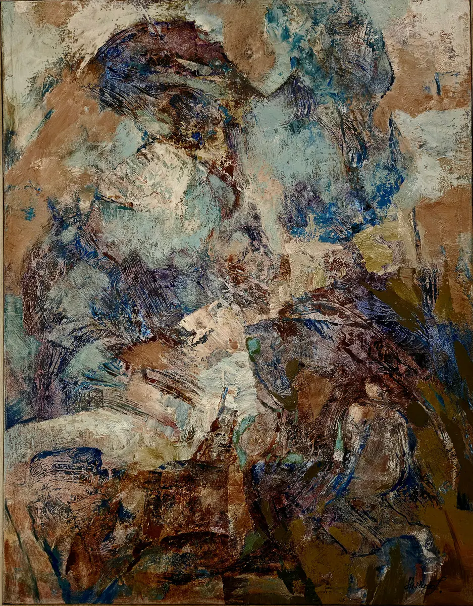 Echoes of What We Keep - Akryl - Abstract - 81×100 cm av Tatiana Hellum (såld)
