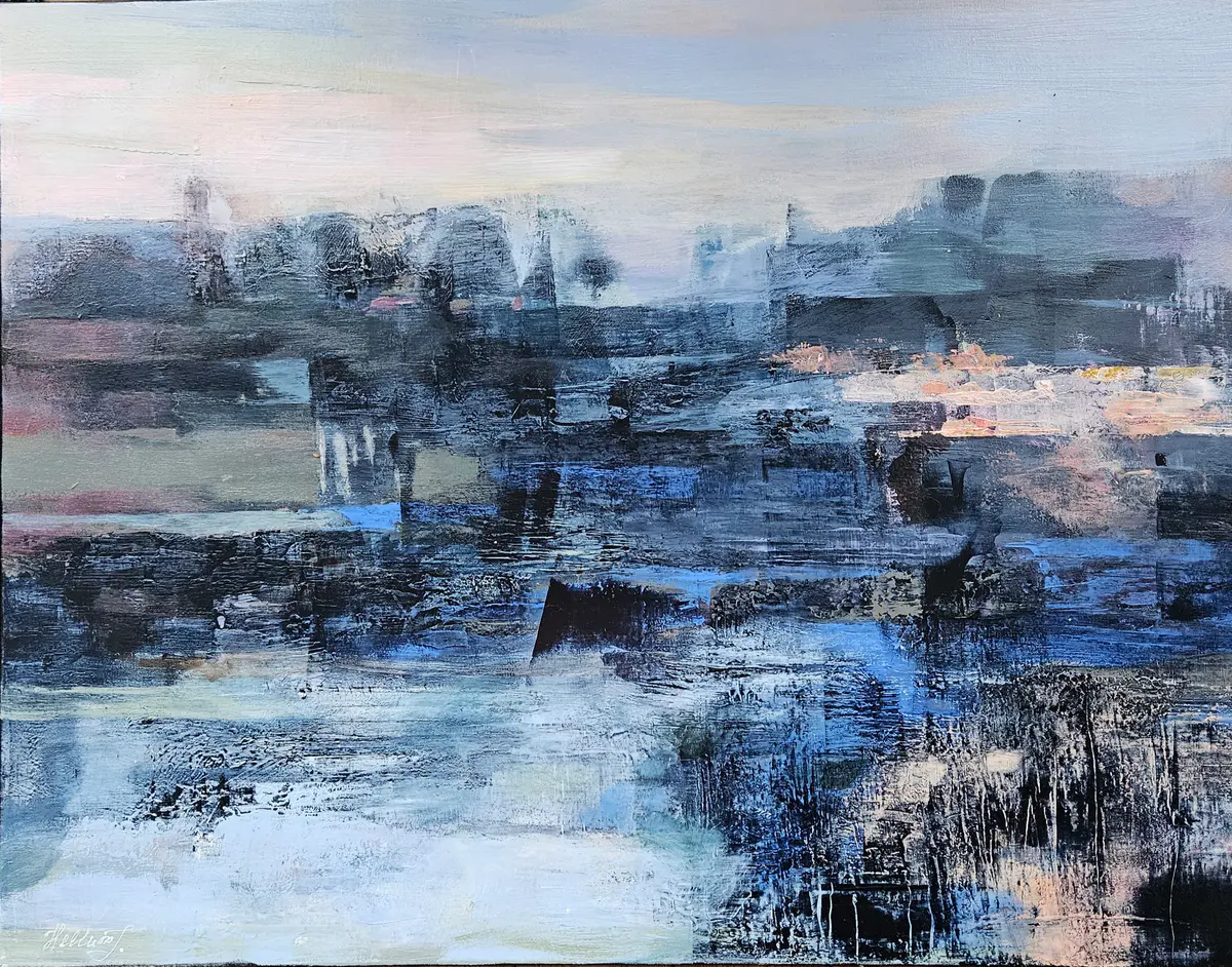 Gradient of Silence - Akryl - Abstract - 90×70 cm av Tatiana Hellum (såld)