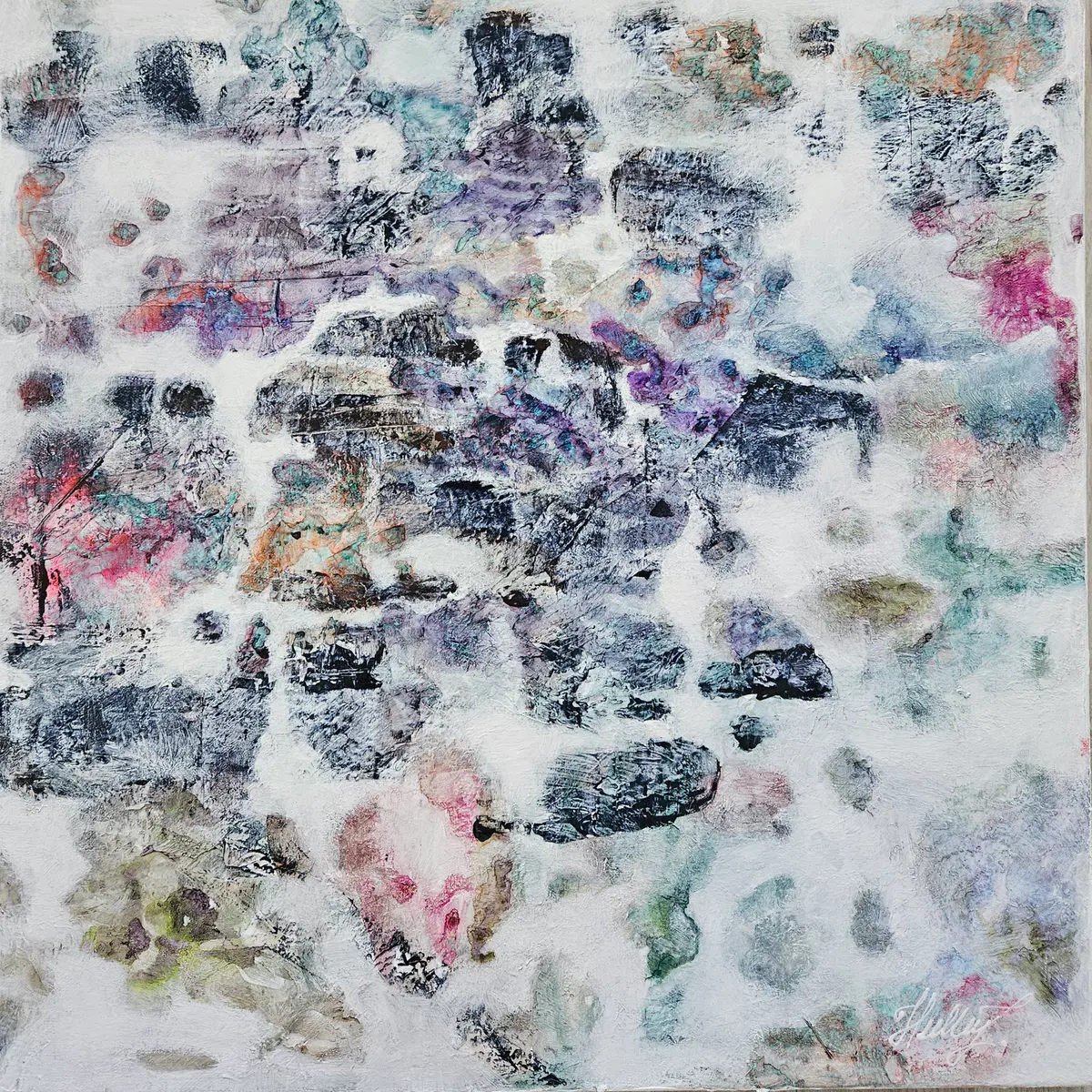 Interwoven Field - Akryl - Abstract - 60×60 cm av Tatiana Hellum