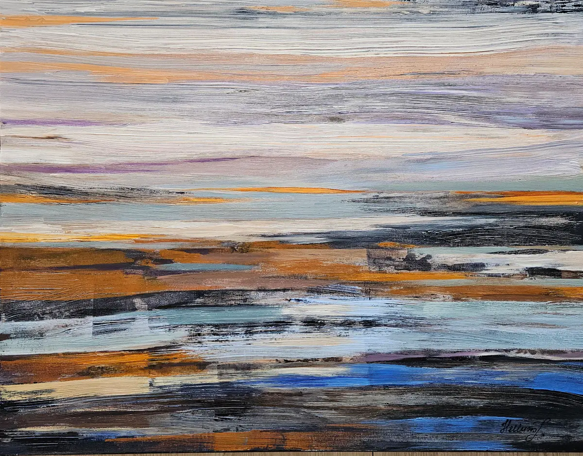 Northen Horizon - Akryl - Abstract - 90×70 cm av Tatiana Hellum