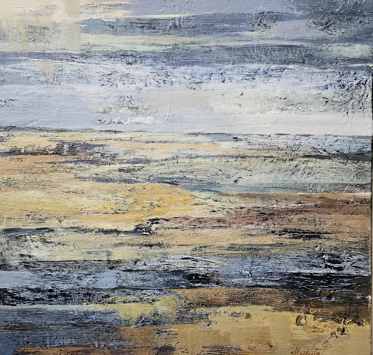 Silent Northern Drift - Akryl - Abstract - 50×50 cm av Tatiana Hellum (såld)