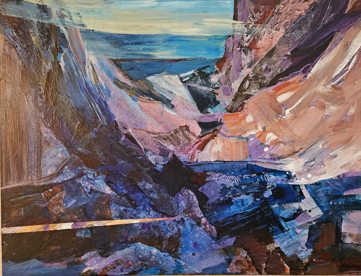 The Step Comes Before the Road - Akryl - Abstract - 80×60 cm av Tatiana Hellum