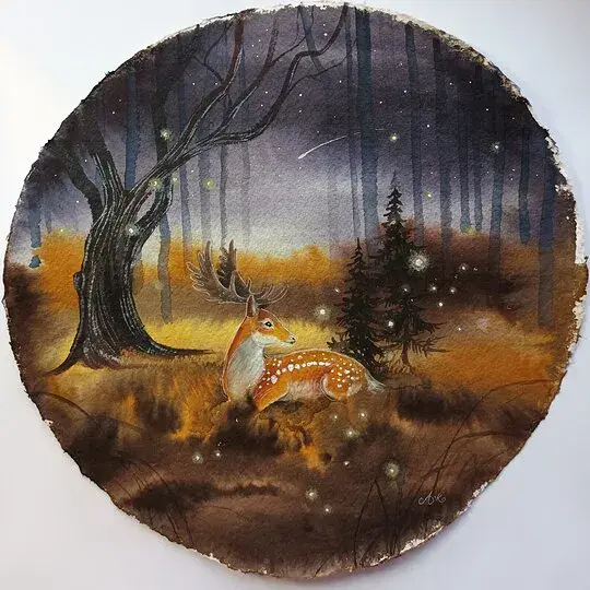 Stjärnfall - Akryl - 50×50 cm av Komstadiusart