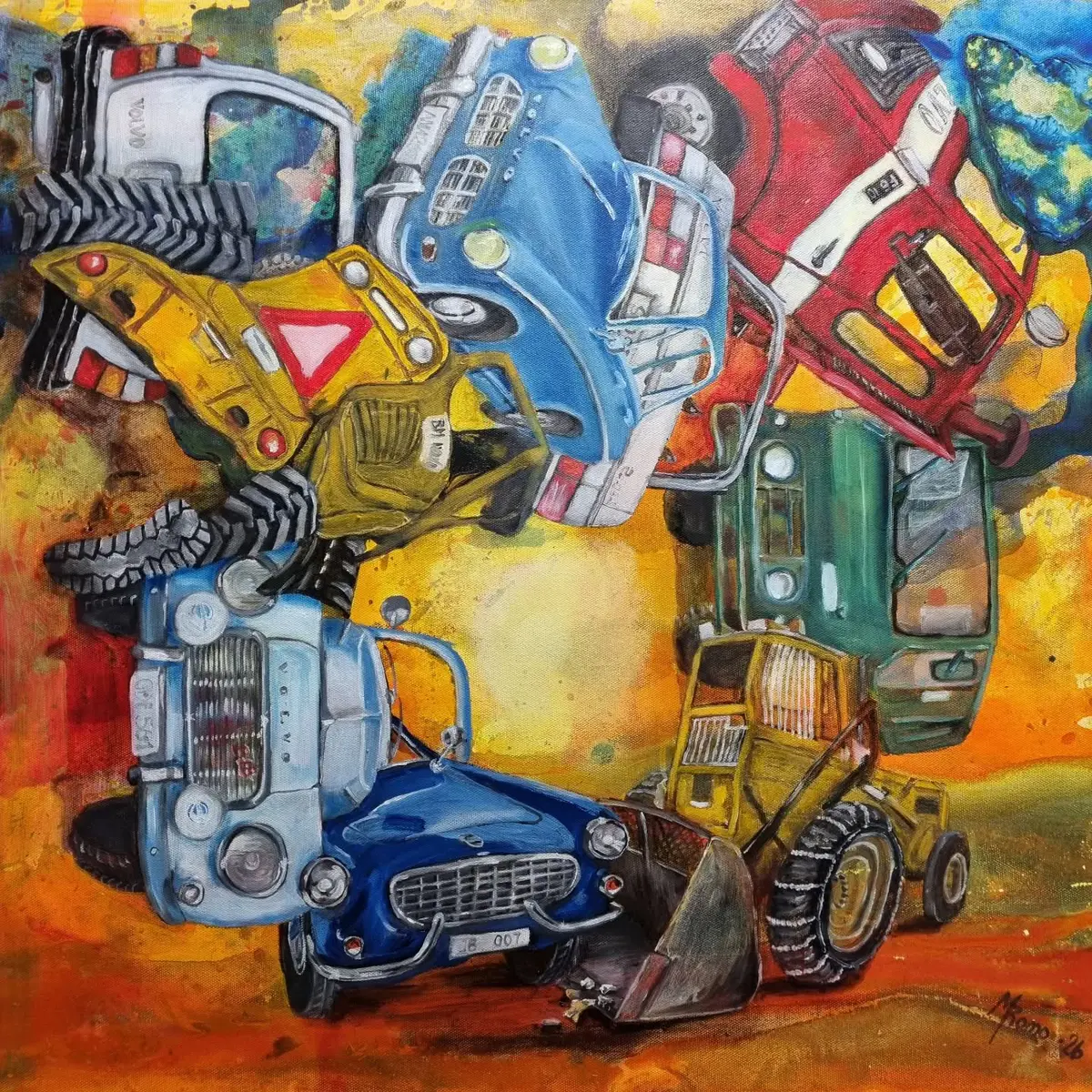 286-26P Volvos 50x50 - Övrigt - Surrealism - 50×50 cm av MRomo