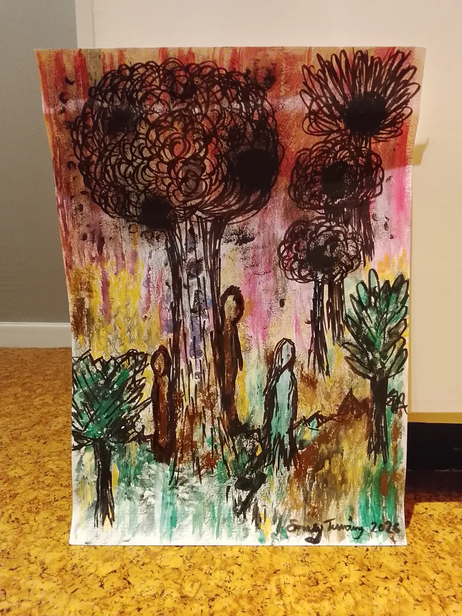 Skogsväsen - Akryl - Abstract - 30×42 cm av Emely Tuväng