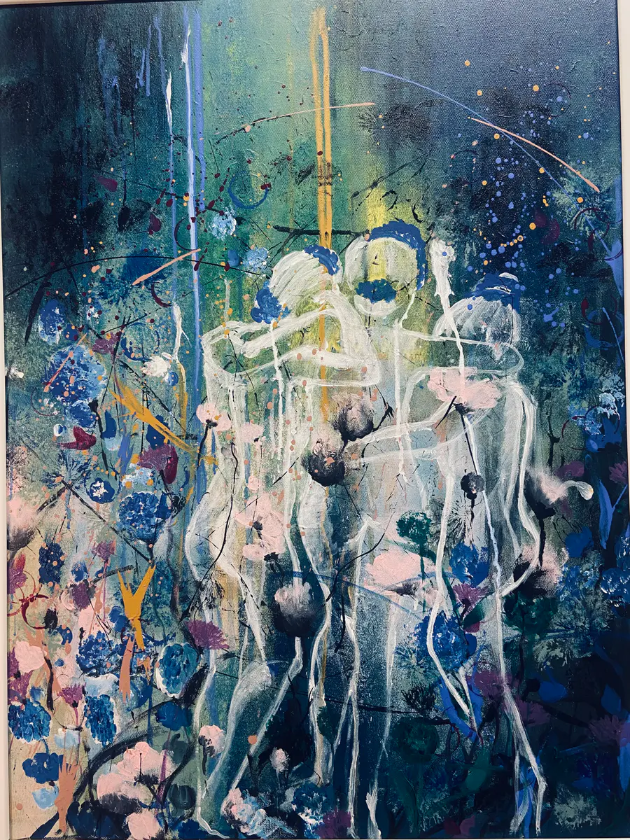 blomsterskuggor 2 - Akryl - 60×80 cm av Lei Shen