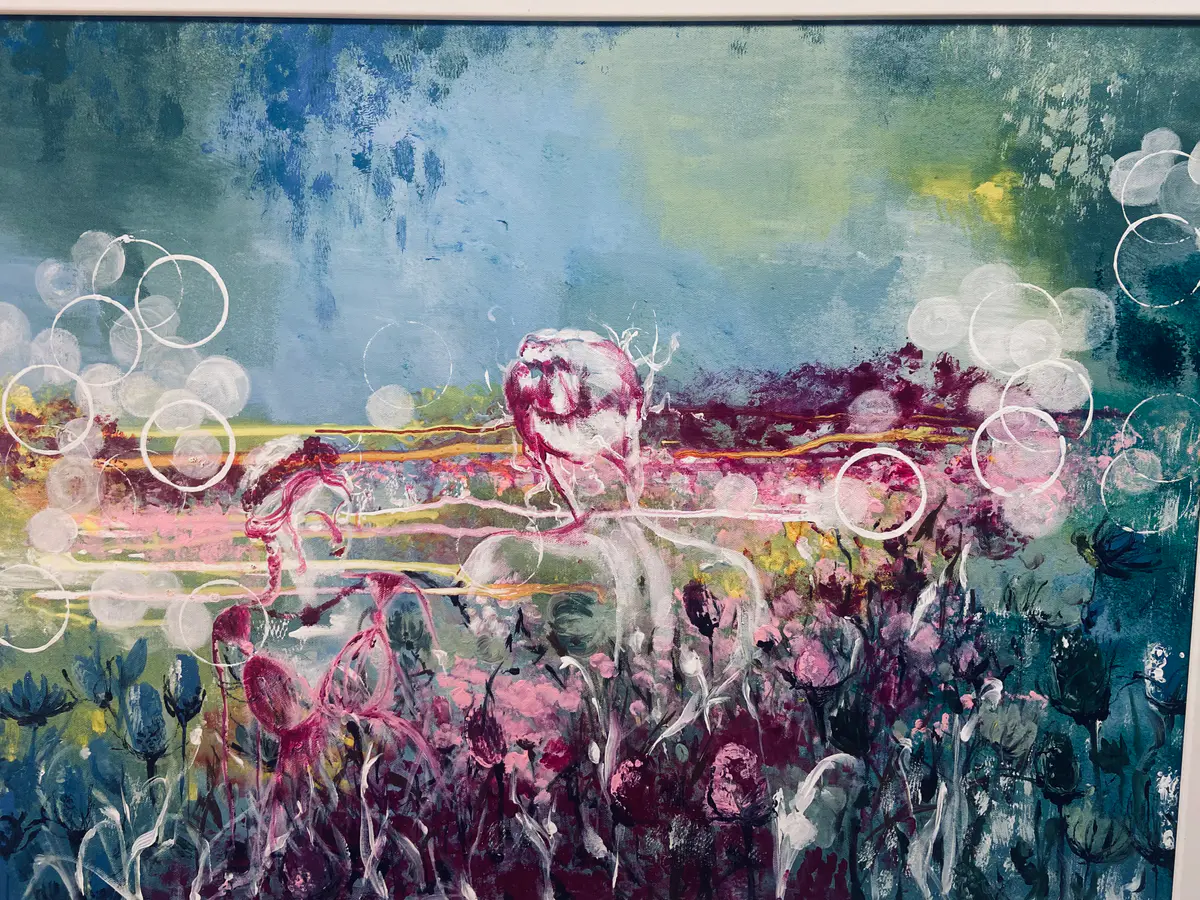 Blomsterskuggor 4 - Akryl - Abstract - 80×60 cm av Lei Shen
