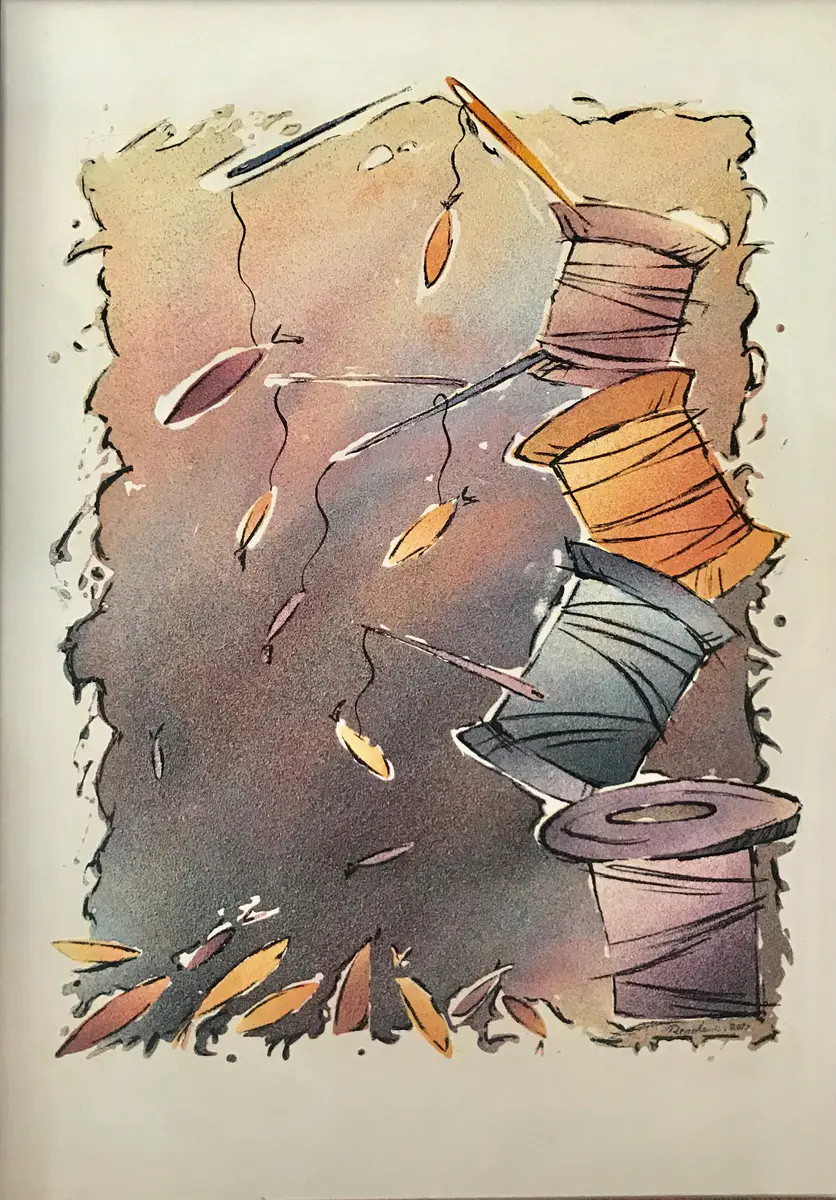 Livets trådar - Blandteknik - Abstract - 50×70 cm av Mojdeh Rezaee