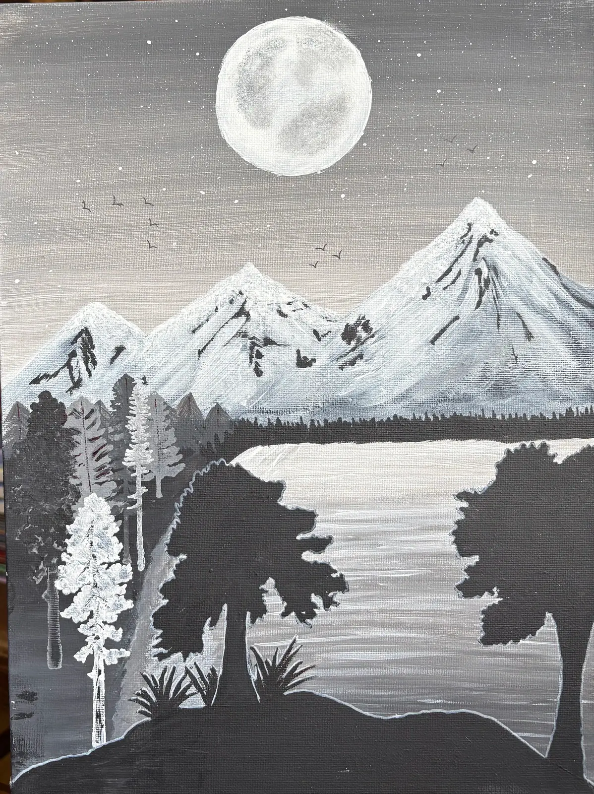 De vita trädet - Akryl av Ann-Christin (Acmpainting) Martinsson
