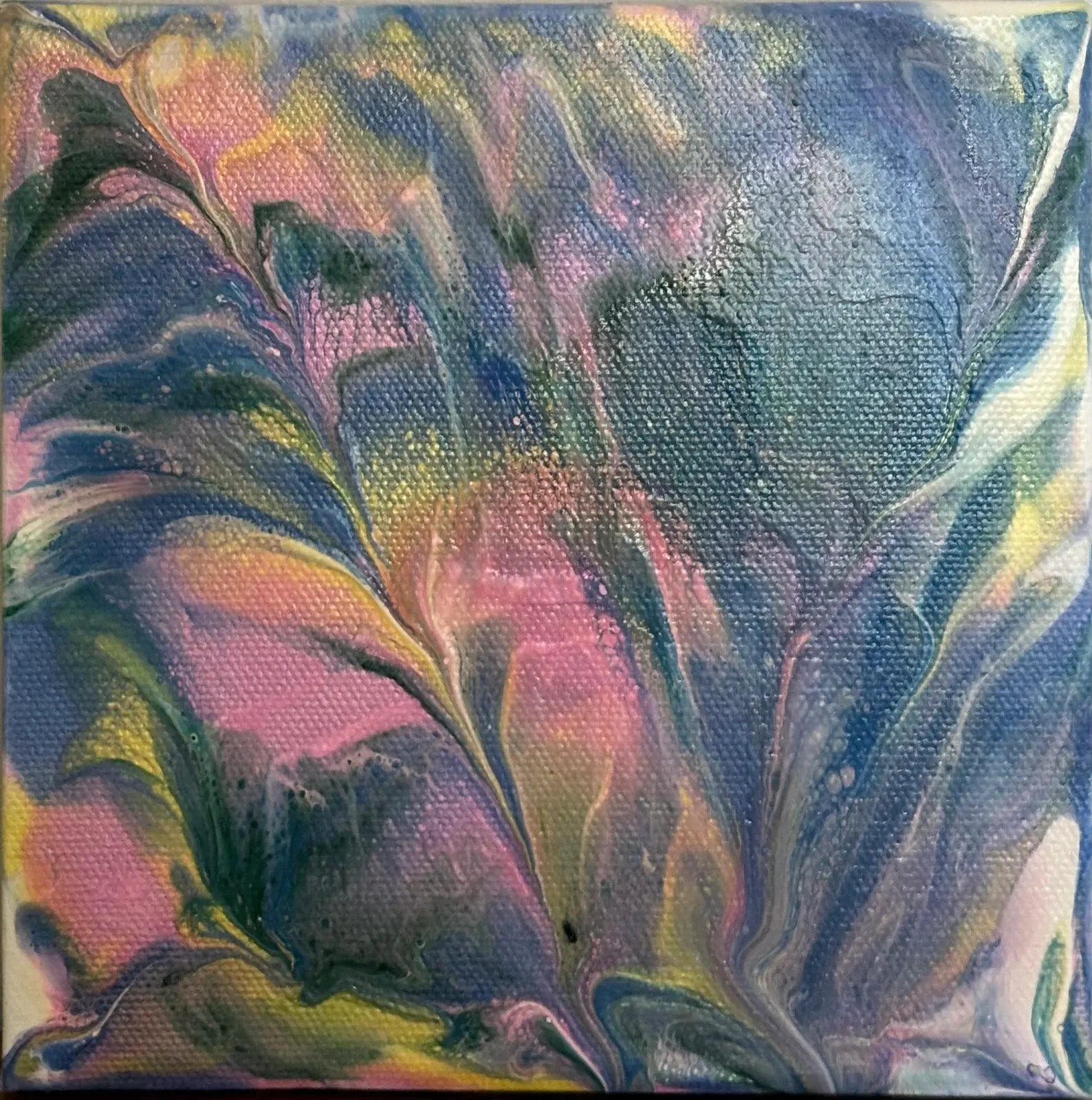 Rosagul blomma - Akryl av Ann-Christin (Acmpainting) Martinsson