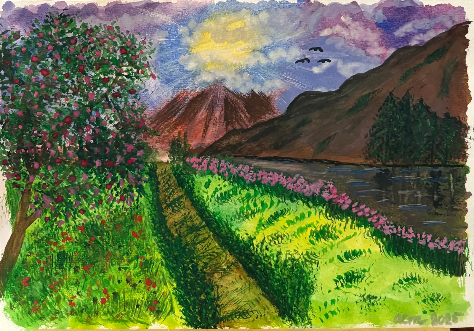 Den slumrande vulkanen - Akryl av Ann-Christin (Acmpainting) Martinsson