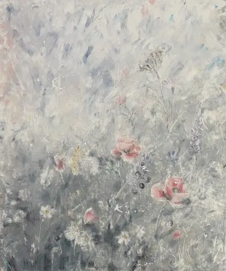 Juniäng. Vildblommar - Olja av Selene Caspian