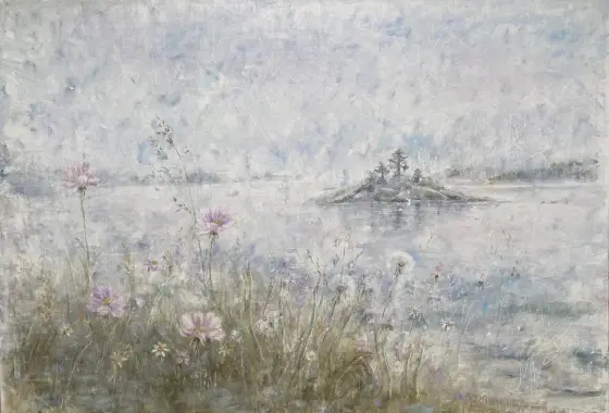 Skärgårdens stillhet - Olja av Selene Caspian