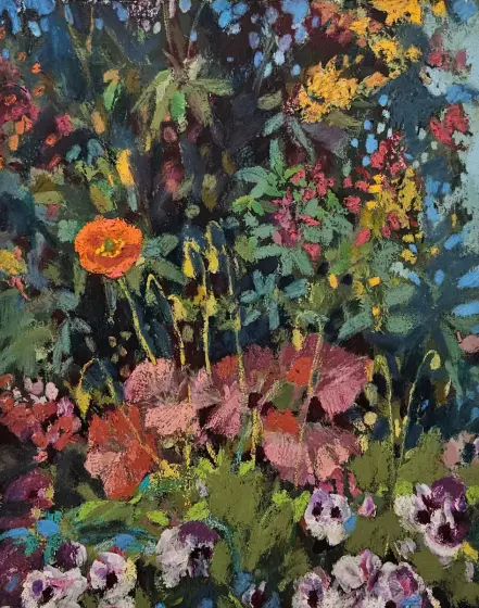 Hidden Poppy - Pastell av Tatiana Hellum