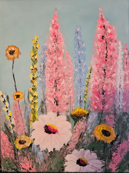 Pastellblommor i Fullt Blom