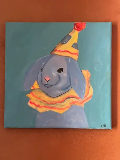 Testkaninen - Akryl av Ofelia Mowanes