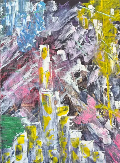 Stad i ljus - Akryl av Ann-Christin (Acmpainting) Martinsson