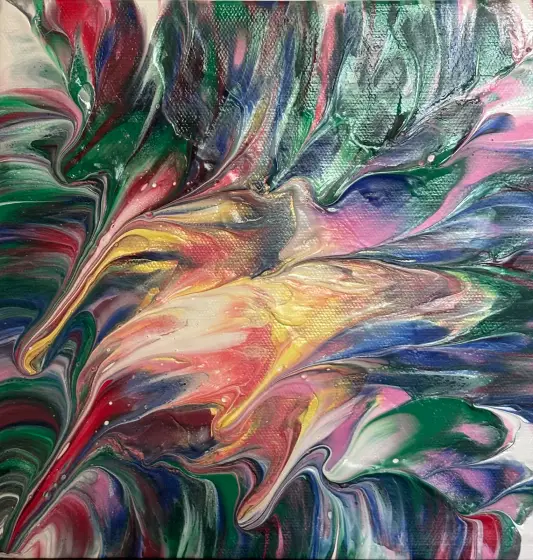 Rödbäbb - Akryl av Ann-Christin (Acmpainting) Martinsson